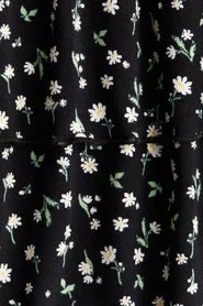 H&M Black/Floral Tiered foldover-waist skirt for Women | Best Price UAE